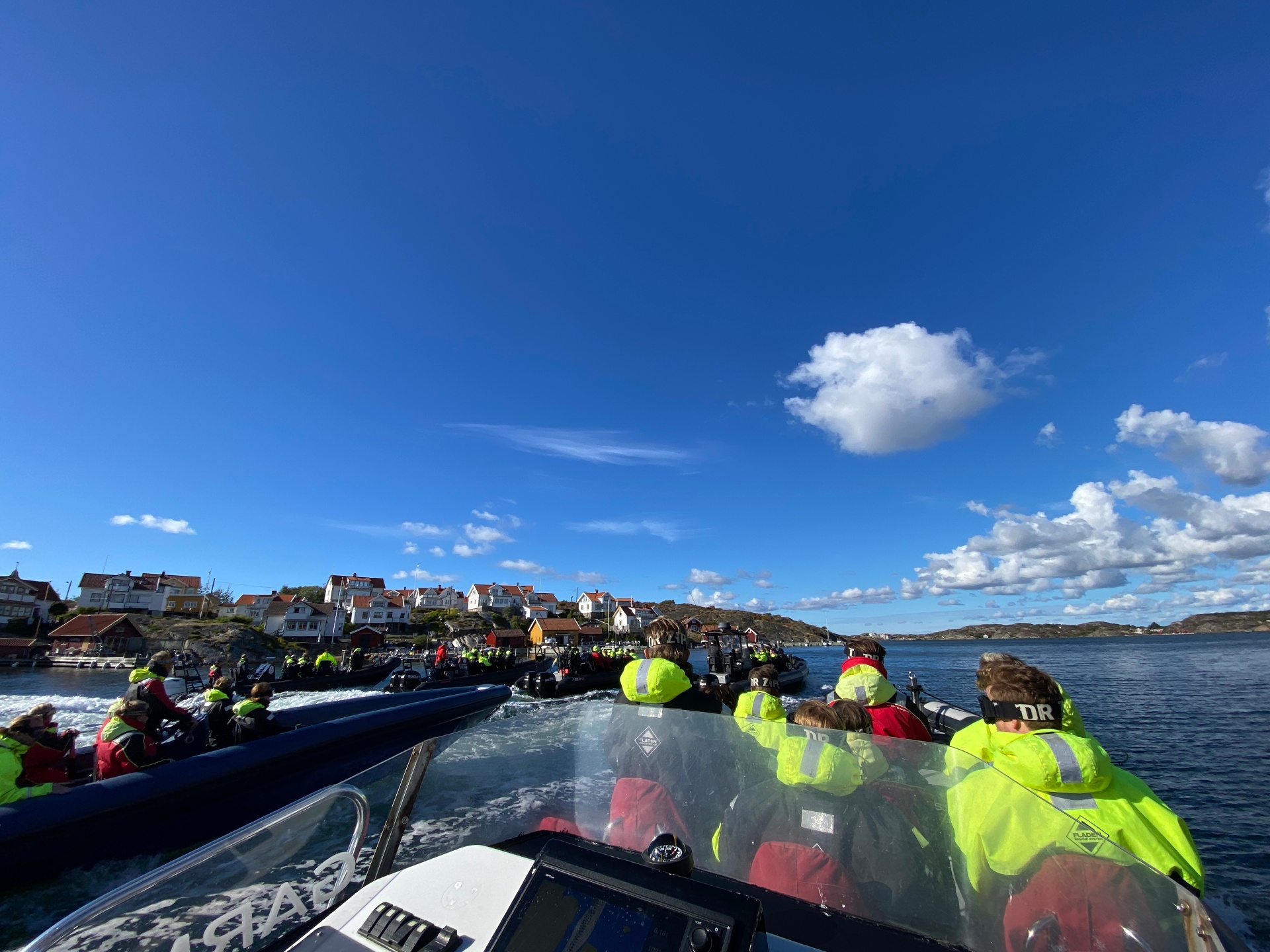 Public Event grupp på RIB-båt